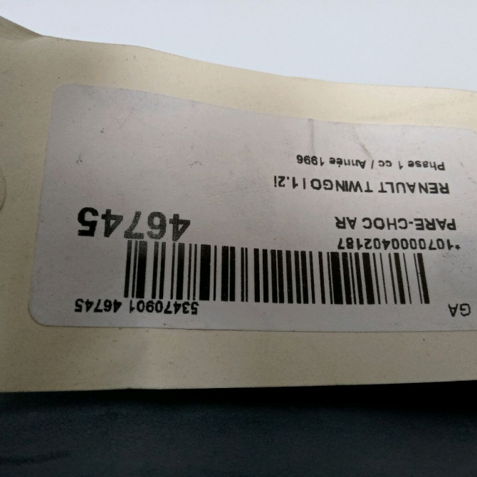 Pare-choc arrière occasion RENAULT TWINGO I Phase 1 04-1993->08-1998 1.2i 55ch 7700816854 3