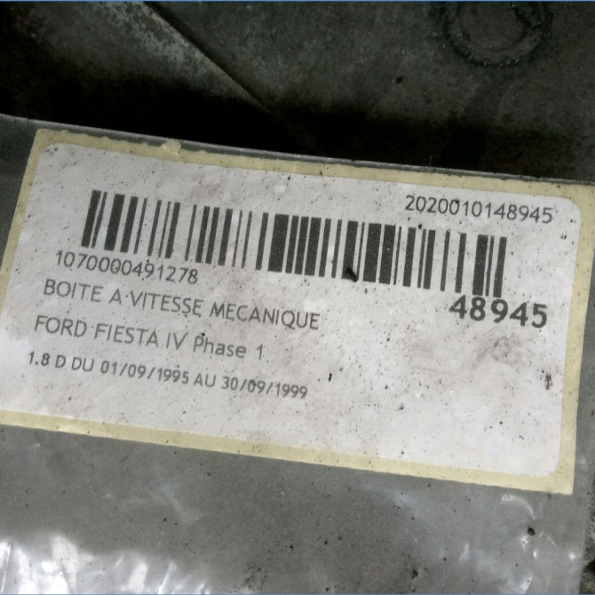 Boîte à vitesse mecanique occasion FORD FIESTA IV Phase 1 09-1995->09-1999 1.8 D 1124113 5