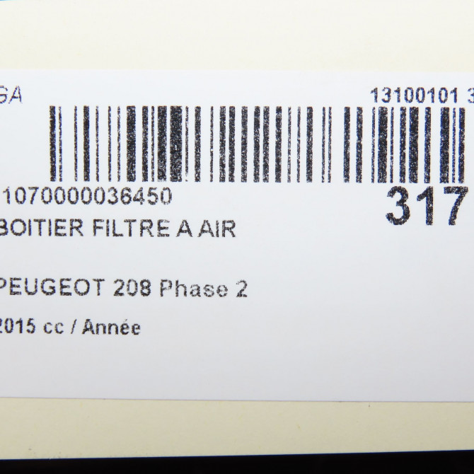 Boitier filtre a air occasion PEUGEOT 208 Phase 2 04-2015->... 5
