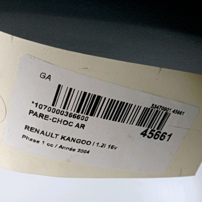 Pare-choc arrière occasion RENAULT KANGOO I Phase 1 09-1997->06-2003 1.2i 16v 75ch 2