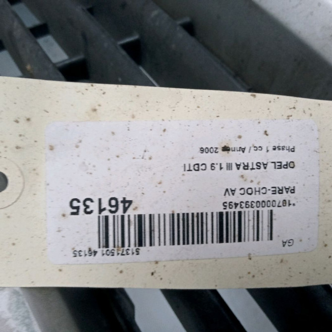 Pare-choc avant occasion OPEL ASTRA III ASTRA III Phase 1 2004-04-01->2006-12-31 1.9 CDTI 120ch 13161055 4