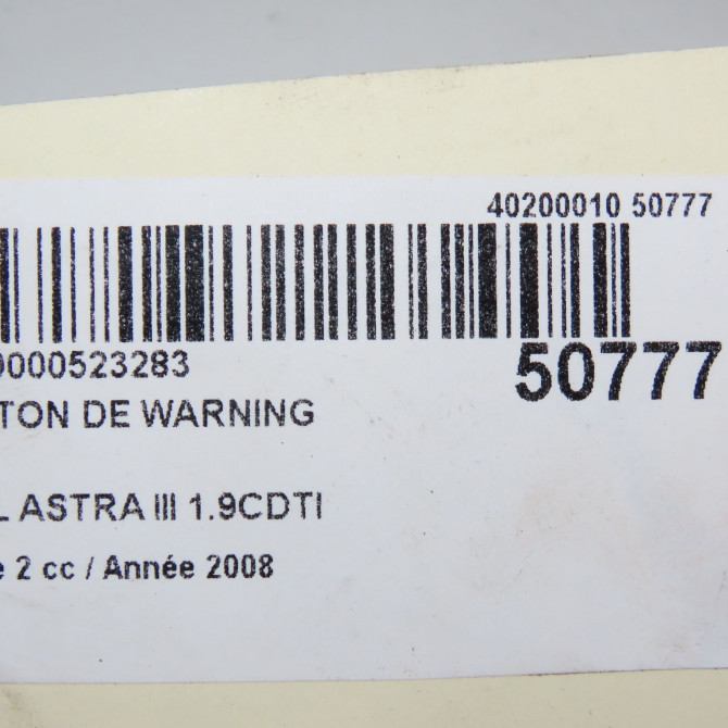 Bouton de warning occasion OPEL ASTRA III Phase 2 01-2007->04-2011 1.9CDTI 120ch 13129295 6