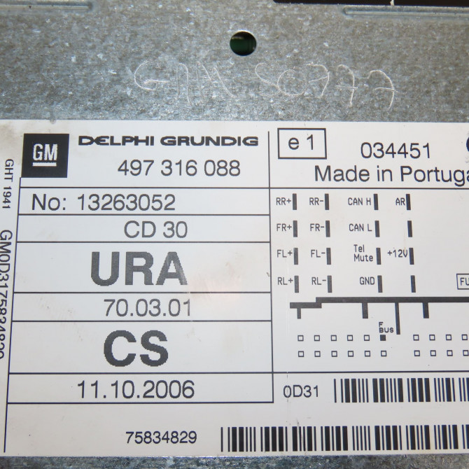 Autoradio occasion OPEL ASTRA III Phase 2 01-2007->04-2011 1.9CDTI 120ch 13251044 3