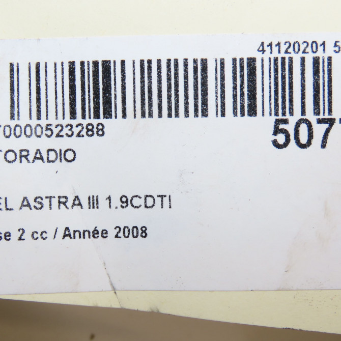 Autoradio occasion OPEL ASTRA III Phase 2 01-2007->04-2011 1.9CDTI 120ch 13251044 4