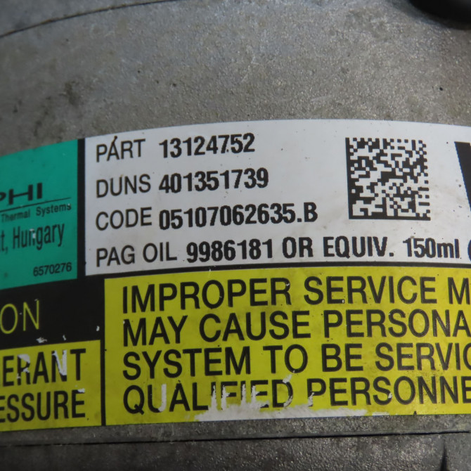 Compresseur air conditionne occasion OPEL ASTRA III Phase 2 01-2007->04-2011 1.9CDTI 120ch 93168623 6