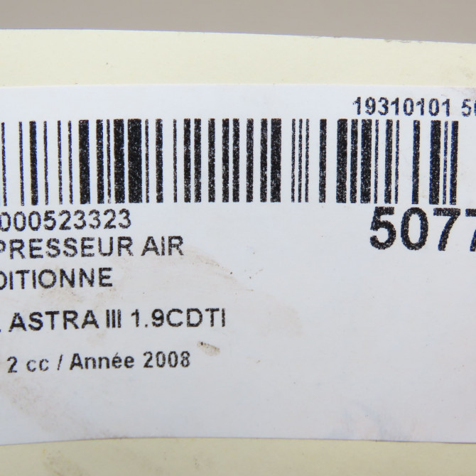 Compresseur air conditionne occasion OPEL ASTRA III Phase 2 01-2007->04-2011 1.9CDTI 120ch 93168623 8