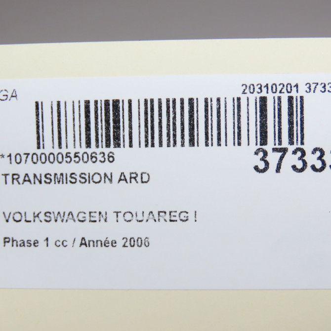 Transmission arrière droite occasion VOLKSWAGEN TOUAREG I Phase 1 11-2002->12-2006 2.5 TDI 175ch 7L6501201D 6