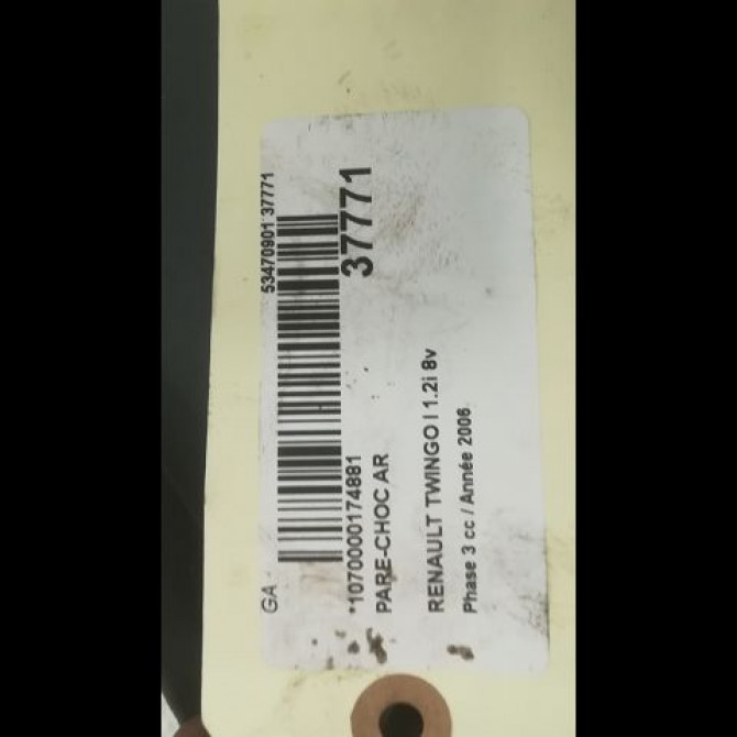 Pare-choc arrière occasion RENAULT TWINGO I Phase 3 08-2000->06-2007 1.2i 8v 60ch 7700420919 7