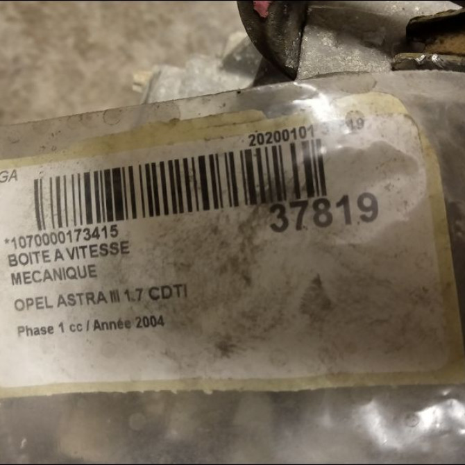 Boîte à vitesse mecanique occasion OPEL ASTRA III ASTRA III Phase 1 2004-04-01->2006-12-31 1.7 CDTI 100ch 55351518 4