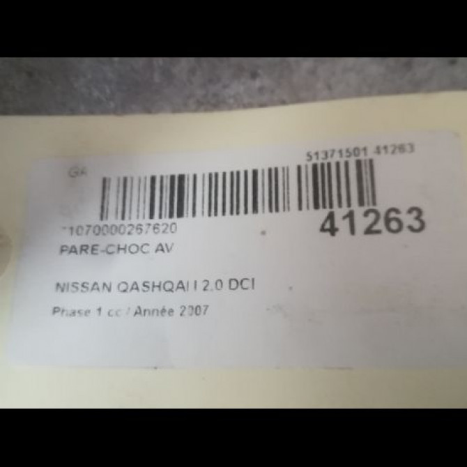 Pare-choc avant occasion NISSAN QASHQAI I Phase 1 01-2007->09-2010 2.0 DCI 150ch 62022JD30H 3