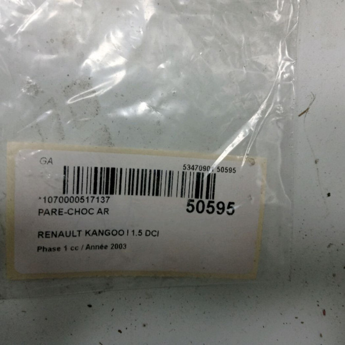 Pare-choc arrière occasion RENAULT KANGOO I Phase 1 09-1997->06-2003 1.5 DCI 8v 65ch 850101463R 4