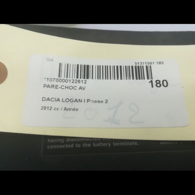 Pare-choc avant occasion DACIA LOGAN I Phase 2 07-2008->12-2012 4