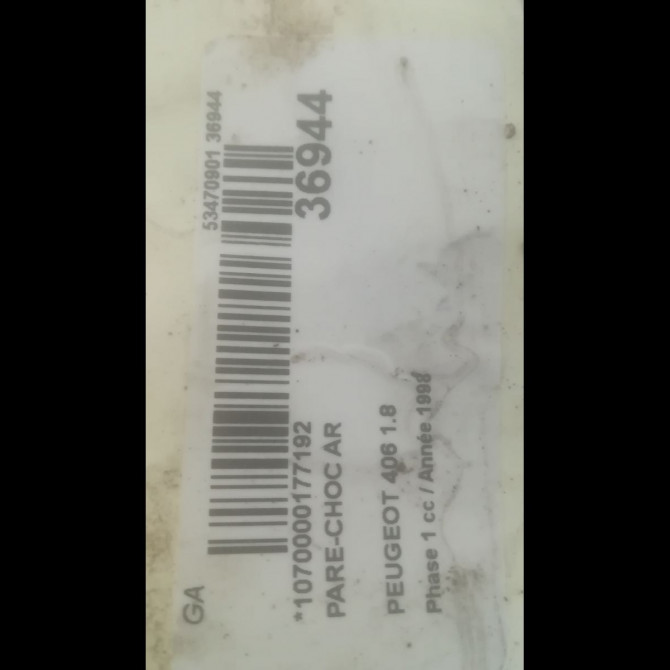 Pare-choc arrière occasion PEUGEOT 406 Phase 1 10-1995->04-1999 1.8 7410H8 4