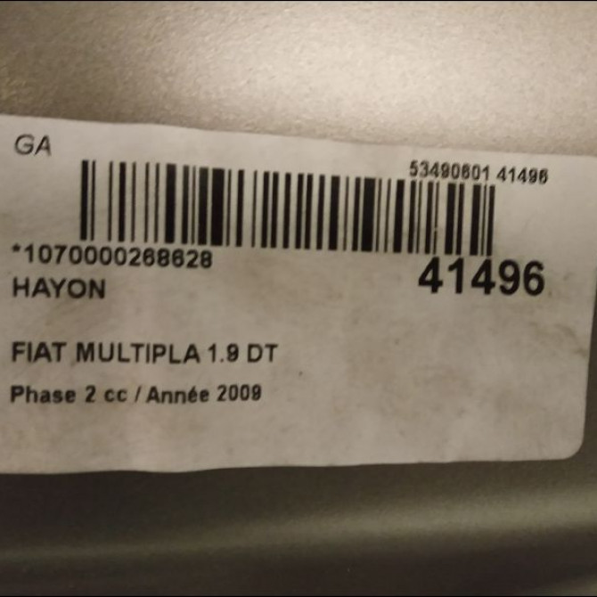Hayon occasion FIAT MULTIPLA Phase 2 09-2004->04-2010 1.9 DT MULTIJET 120ch 51731623 2
