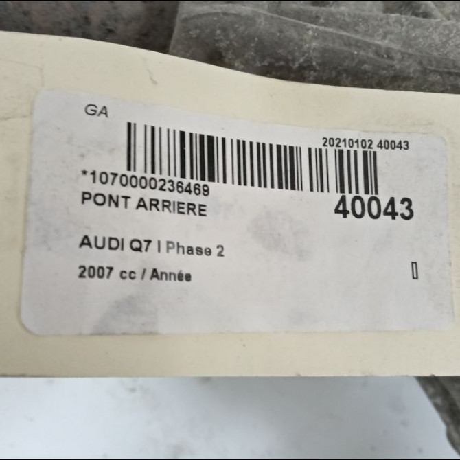 Pont arriere occasion AUDI Q7 I Phase 2 04-2009->04-2015 4