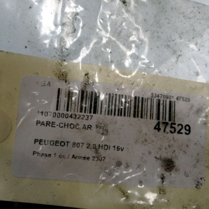 Pare-choc arrière occasion PEUGEOT 807 Phase 1 06-2002->12-2014 2.0 HDI 16v 136ch 7410CN 3