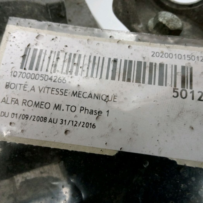 Boîte à vitesse mecanique occasion ALFA ROMEO MI.TO MI.TO Phase 1 2008-09-01->2016-12-31 71773200 5