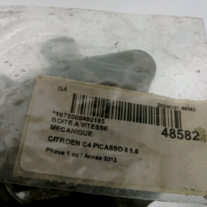 Boîte à vitesse mecanique occasion CITROEN C4 PICASSO II Phase 1 04-2013->... 1.6 e-HDi 8v 115ch 9802485680 5