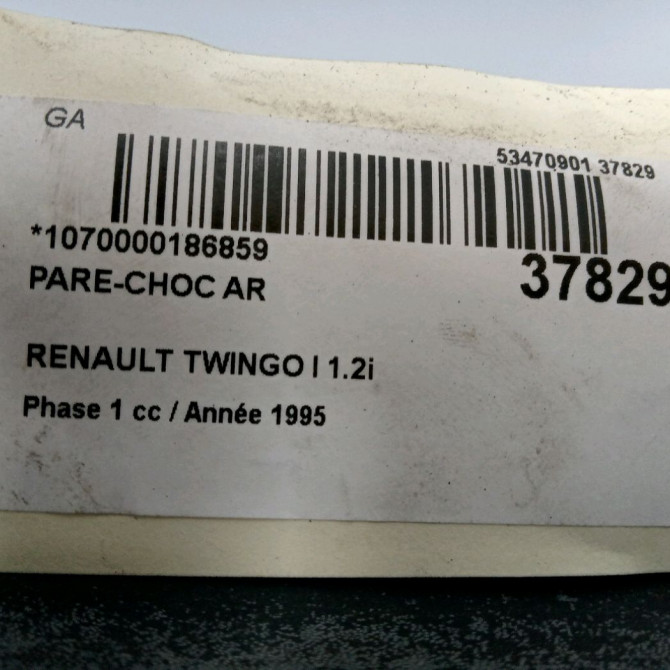 Pare-choc arrière occasion RENAULT TWINGO I Phase 1 04-1993->08-1998 1.2i 55ch 7700816854 3