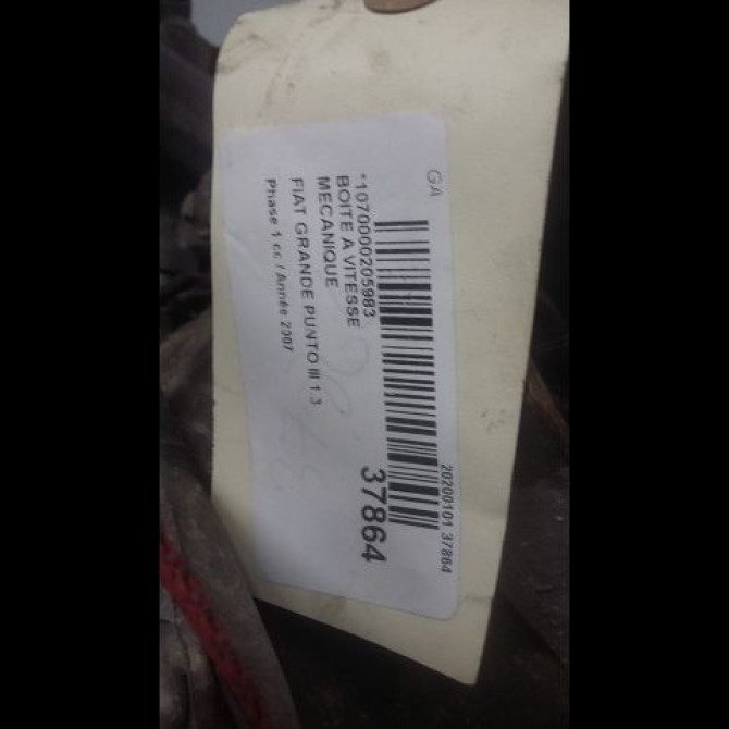 Boîte à vitesse mecanique occasion FIAT GRANDE PUNTO III Phase 1 09-2005->12-2013 1.3 DT MULTIJET 16v 90ch 55556447 8