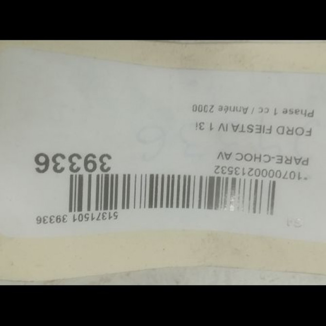 Pare-choc avant occasion FORD FIESTA IV Phase 1 09-1995->09-1999 1.3i 1104263 4
