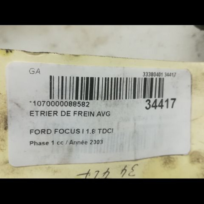 Etrier de frein avant gauche occasion FORD FOCUS I Phase 1 10-1998->09-2004 1.8 TDCI 100ch 3