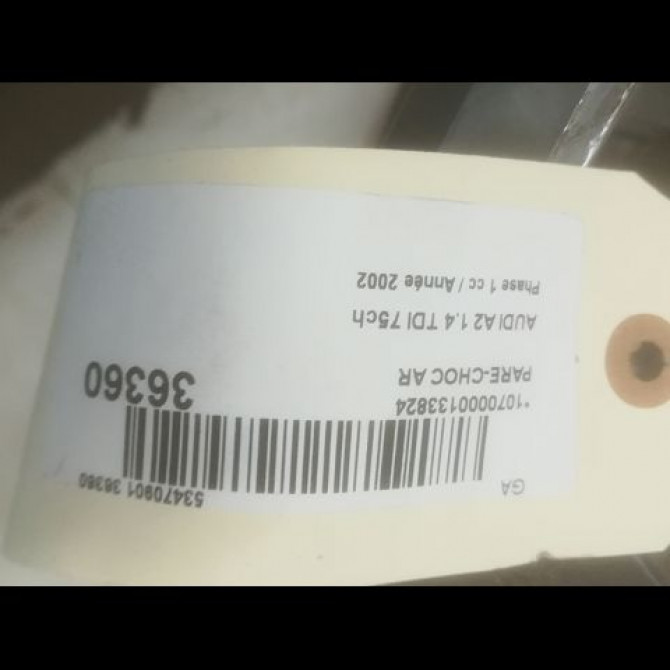 Pare-choc arrière occasion AUDI A2 Phase 1 07-2000->12-2005 1.4 TDI 75ch 8Z0807303AGRU 8