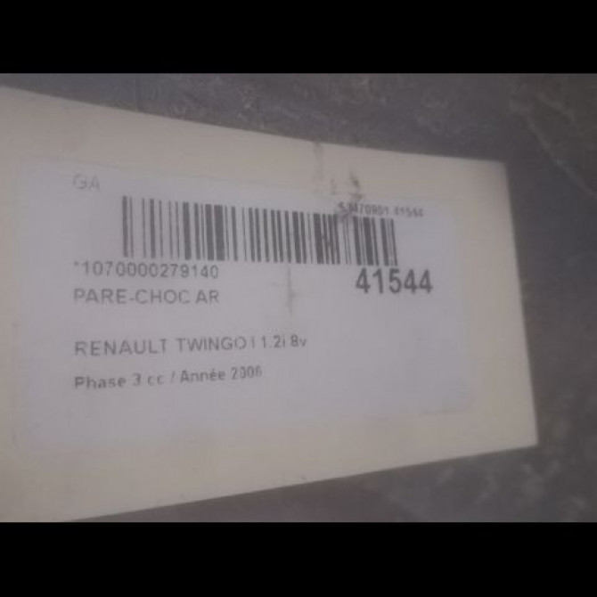 Pare-choc arrière occasion RENAULT TWINGO I Phase 3 08-2000->06-2007 1.2i 8v 60ch 7700420919 2