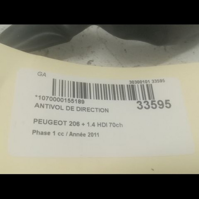 Antivol de direction occasion PEUGEOT 206 + Phase 1 03-2009->05-2013 1.4 HDI 70ch 4162Z1 3