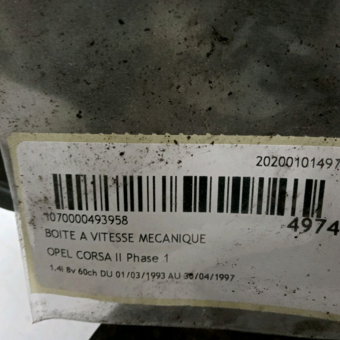 Boîte à vitesse mecanique occasion OPEL CORSA II Phase 1 03-1993->04-1997 1.4i 8v 60ch 90523248 5