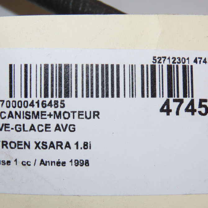 Mecanisme+moteur leve-glace avg occasion CITROEN XSARA Phase 1 02-1998->09-2000 1.8i 9221H4 6