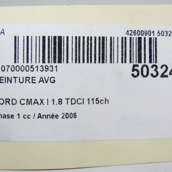 Ceinture avant gauche occasion FORD CMAX I Phase 1 09-2003->03-2007 1.8 TDCI 115ch 1464401 5
