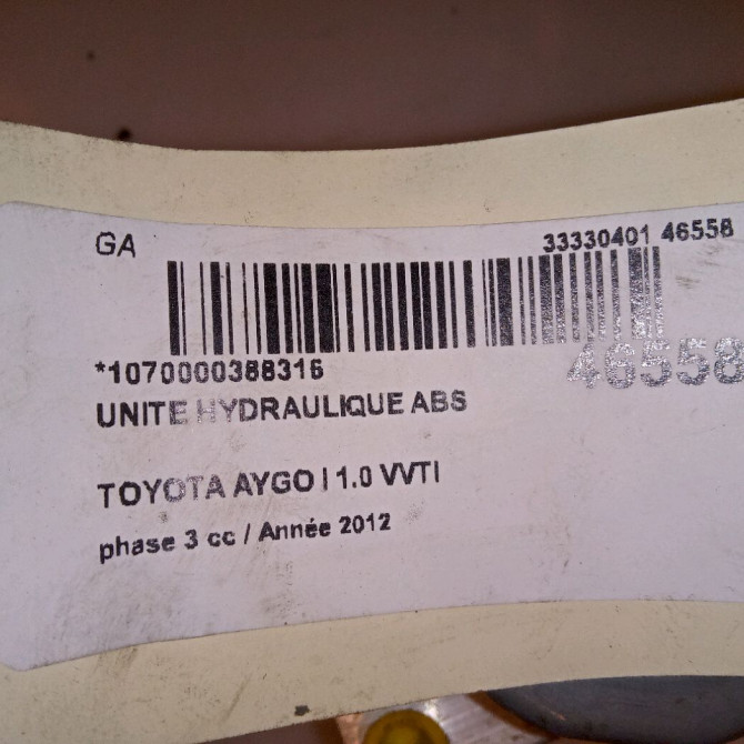 Unité hydraulique ABS occasion TOYOTA AYGO I Phase 1 04-1995->04-1999 1.0 VVTI 68ch 440500H030 8