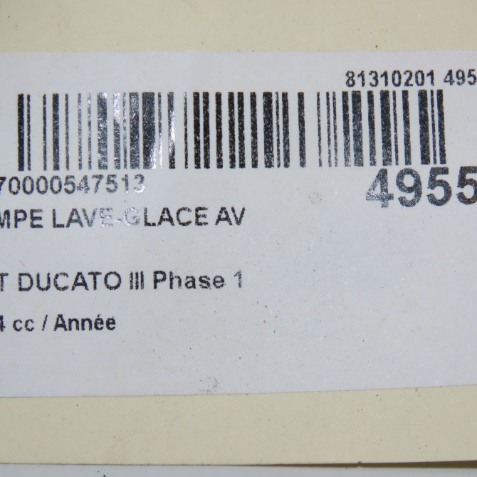 Pompe lave-glace avant occasion FIAT DUCATO III Phase 1 06-2006->10-2014 2.3 D Turbo Multijet 130ch 6000628403 5