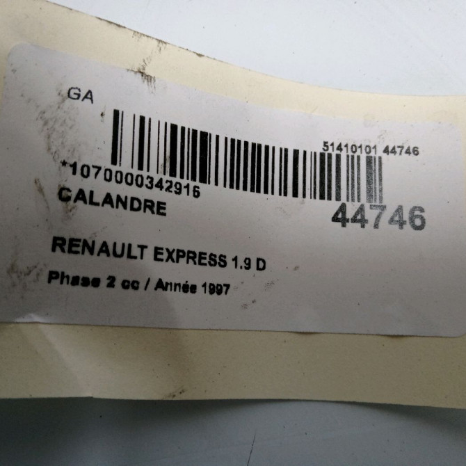 Calandre occasion RENAULT EXPRESS Phase 2 09-1994->09-1997 1.9 D 55ch 7701367871 3