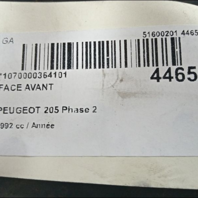 Face avant occasion PEUGEOT 205 205 Phase 2 1987-07-01->1998-12-31 2