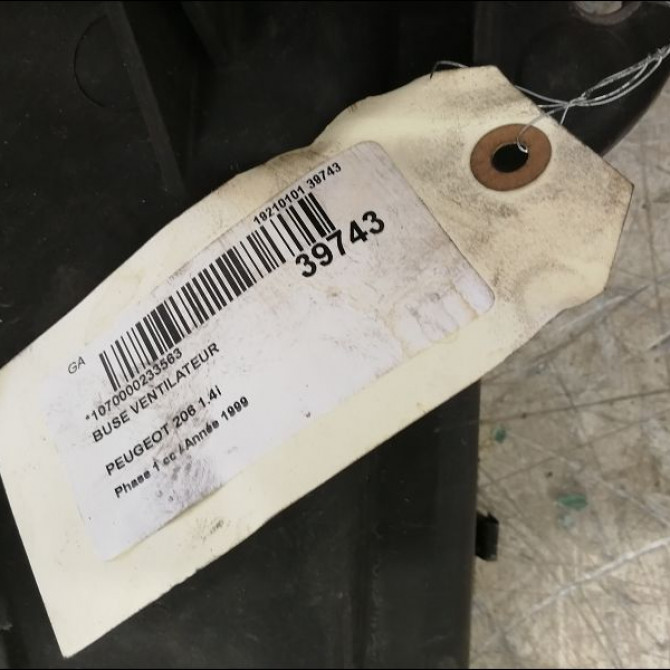 Buse ventilateur occasion PEUGEOT 206 Phase 1 09-1998->03-2009 1.4i 3
