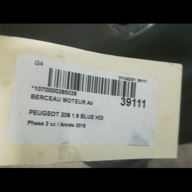 Berceau moteur avant occasion PEUGEOT 208 Phase 2 04-2015->... 1.6 BLUE HDI 75ch 2