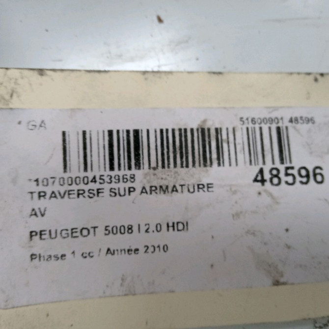 Traverse supérieure armature avant occasion PEUGEOT 5008 I Phase 1 11-2009->12-2013 2.0 HDI 150ch 7104LE 3