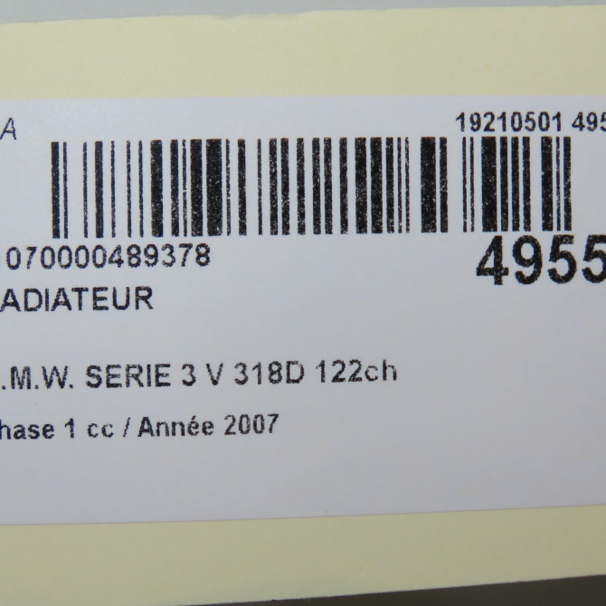 Radiateur occasion B.M.W. SERIE 3 V Phase 1 03-2005->09-2008 318D 122ch 17117788903 5