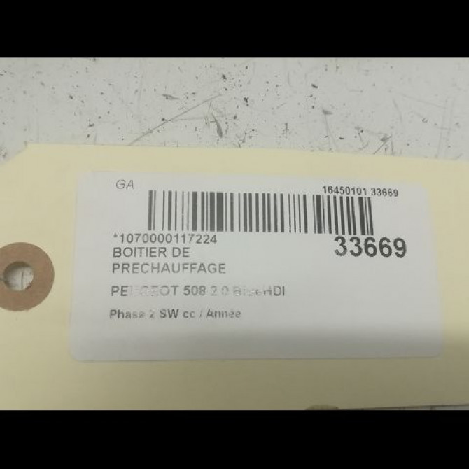 Boitier de préchauffage occasion PEUGEOT 508 Phase 2 SW 06-2014->... 2.0 BlueHDI 180ch 9803299780 4