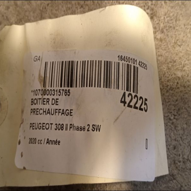 Boitier de préchauffage occasion PEUGEOT 308 II Phase 2 SW 04-2017->... 9803299780 4