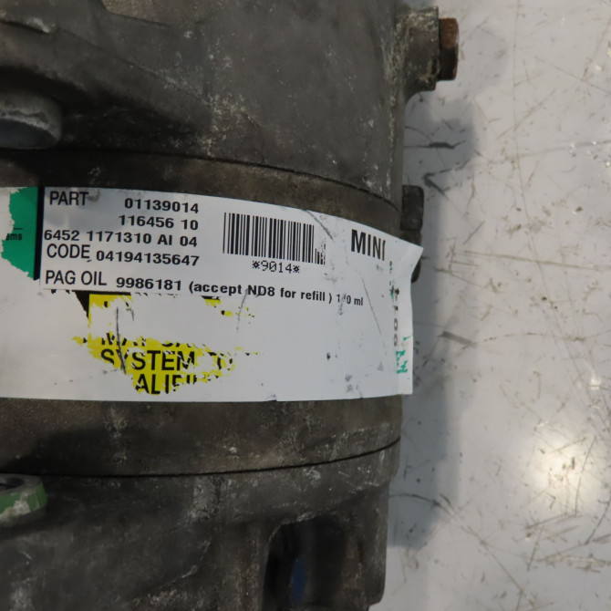 Compresseur air conditionne occasion MINI MINI I Phase 1 09-2001->07-2004 1.6i 115ch 64526918122 3