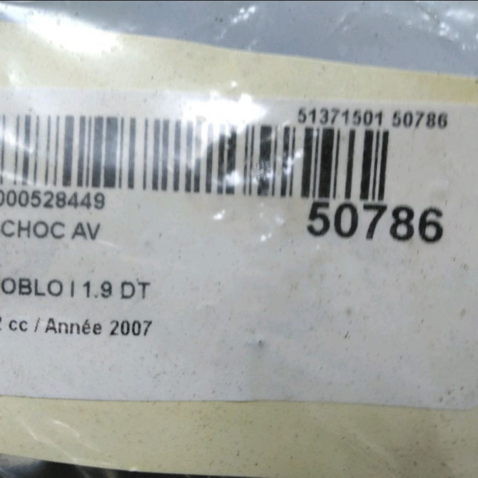 Pare-choc avant occasion FIAT DOBLO I Phase 2 01-2006->12-2009 1.9 DT MULTijet 98846225 6