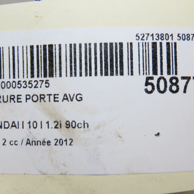 Serrure porte avg occasion HYUNDAI I 10 I Phase 1 04-1995->04-1999 1.2i 90ch 7