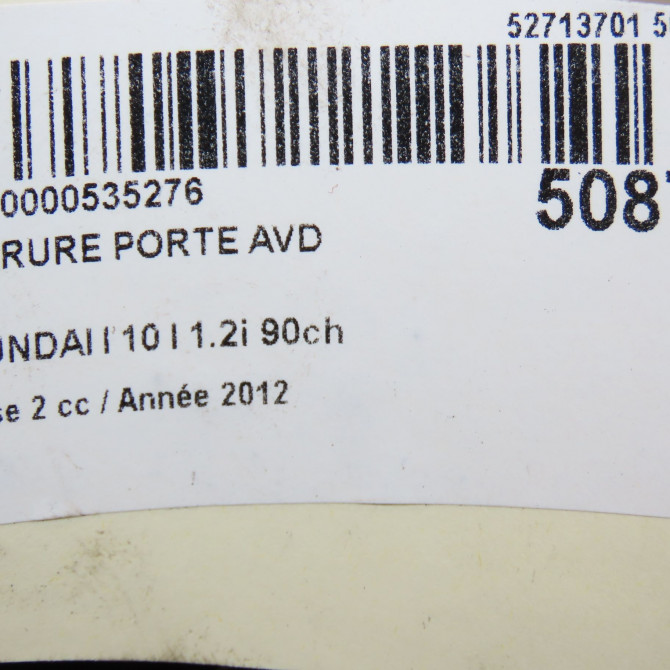 Serrure porte avd occasion HYUNDAI I 10 I Phase 1 04-1995->04-1999 1.2i 90ch 7