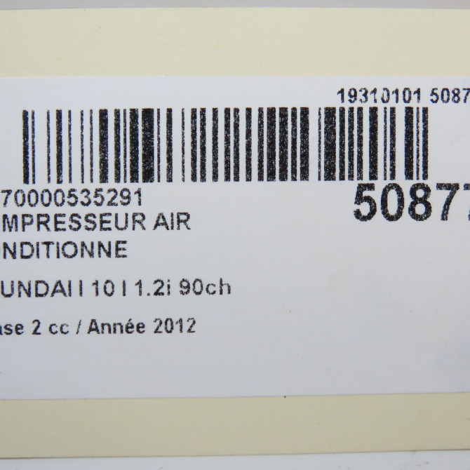 Compresseur air conditionne occasion HYUNDAI I 10 I Phase 1 04-1995->04-1999 1.2i 90ch 977010X300 7