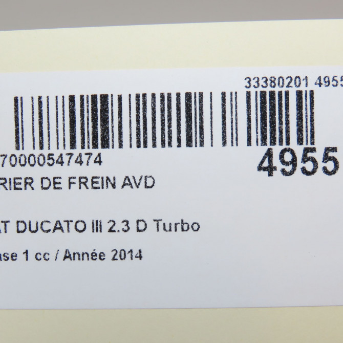 Etrier de frein avant droit occasion FIAT DUCATO III Phase 1 06-2006->10-2014 2.3 D Turbo Multijet 130ch 77365978 6