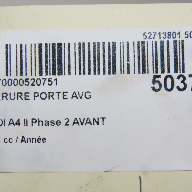 Serrure porte avg occasion AUDI A4 II Phase 2 AVANT 09-2004->04-2008 6