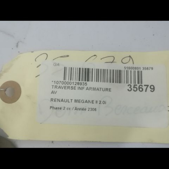 Traverse inférieure armature avant occasion RENAULT MEGANE II Phase 2 01-2006->06-2009 2.0i 225ch 4